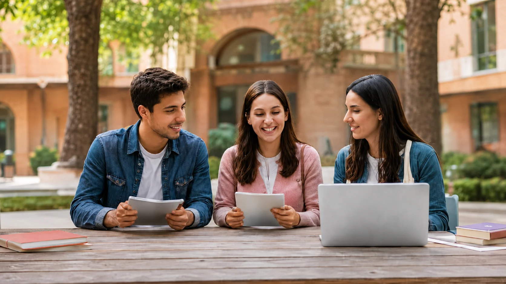Studenți colaborând la un proiect