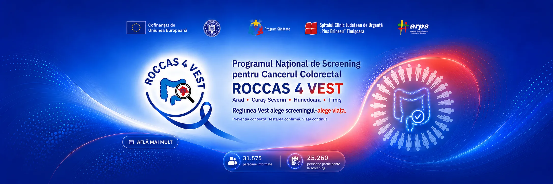 ROCCAS 4 V – Prevenția și depistarea precoce a cancerului colorectal în regiunea Vest